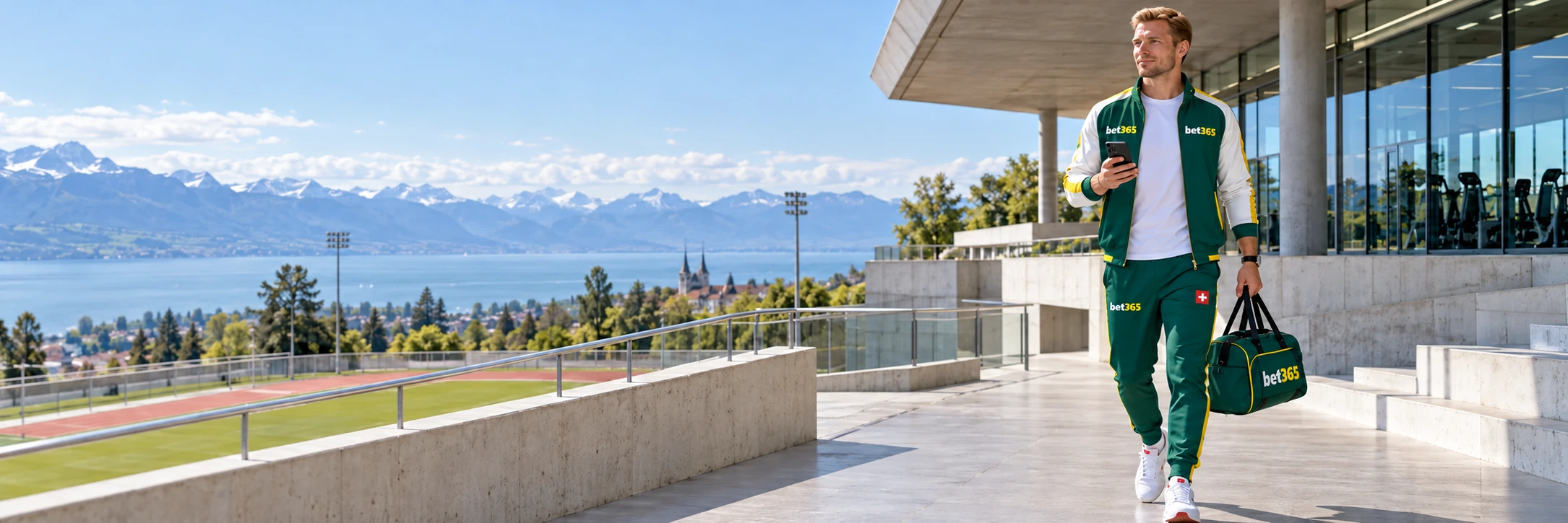 bet365 Illustration: Mann mit Smartphone in einer Lounge in Innsbruck
